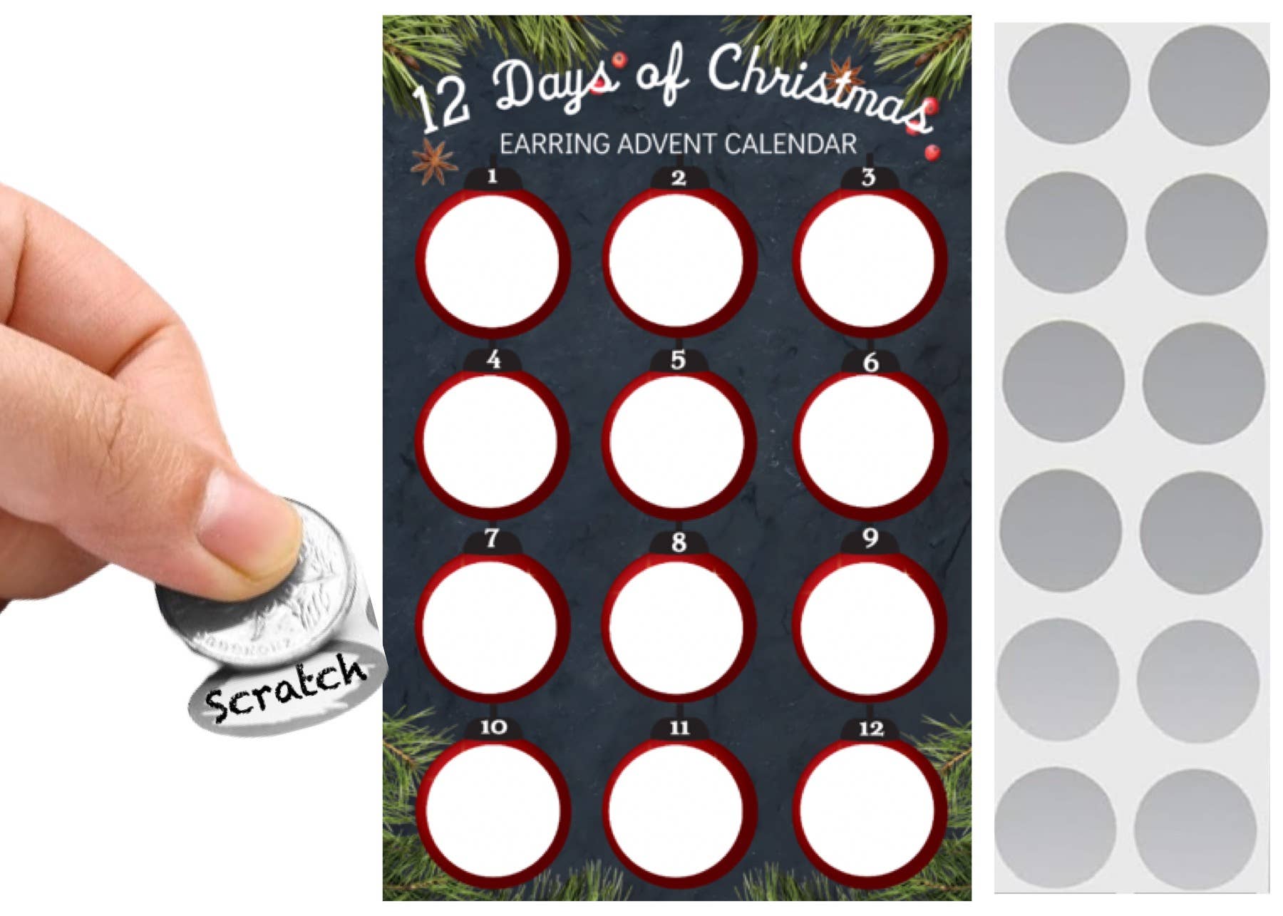 Broken Record Boutique - Wholesale Advent Calendar - 12 Days of Christmas Scratch Off DIY Advent Calendar0