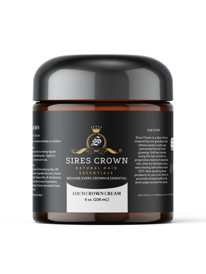 Loc'd Crown Cream - 8 oz for wholesale by Sires Crown Natural Hair Essentials
