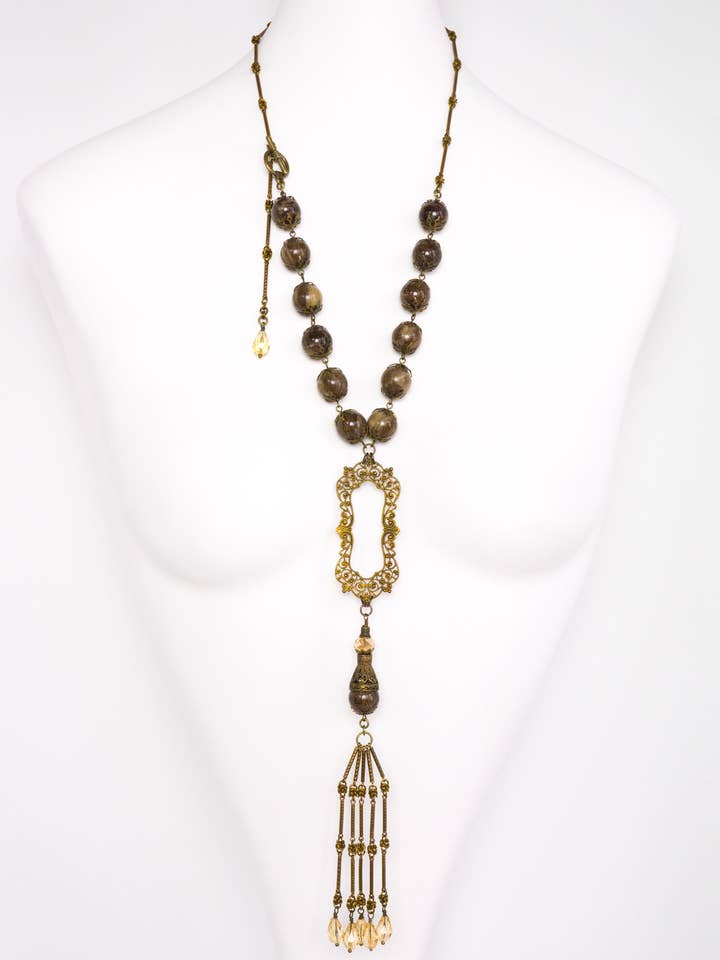 Schmuck, handgefertigte Halskette - Dazzling Deco - Lucite - OOAK - USA für den Großhandel von A Silk Purse