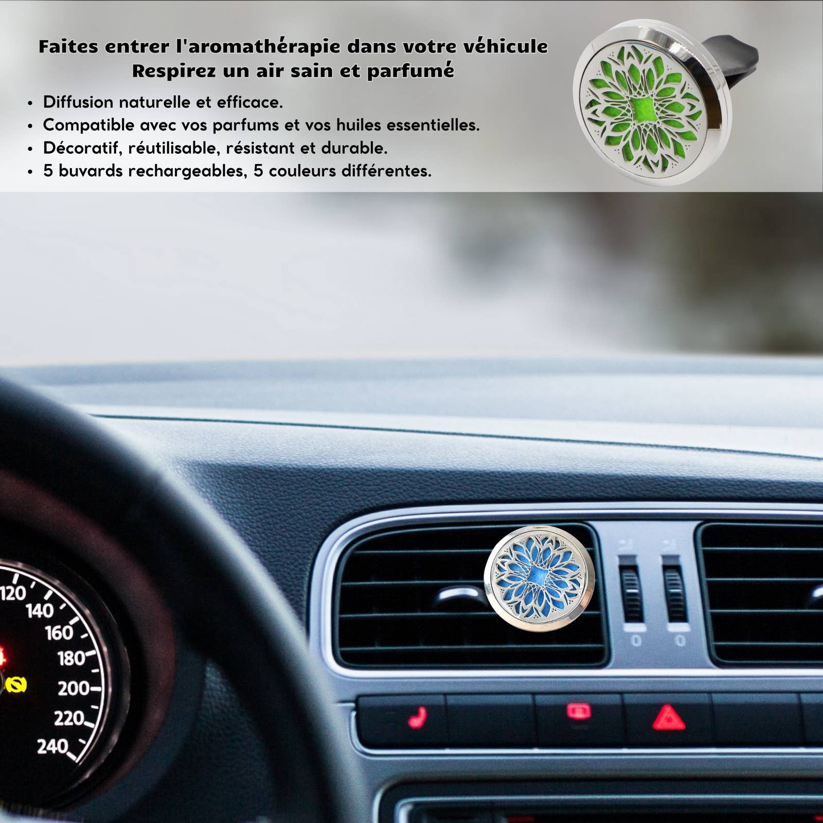 Zen'Arôme - Wholesale Car Freshener - Unisex - Car Fragrance Diffuser Clip'Arôme - Flower Petal2