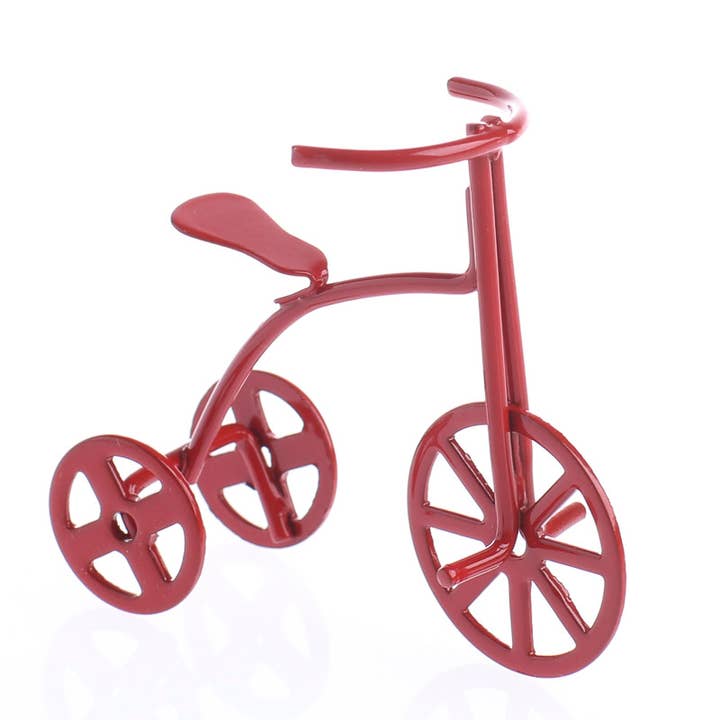 Factory Direct Craft - Wholesale Decorative Tabletop Object - 1-3/4" Dollhouse Red Metal Miniature Tricycle