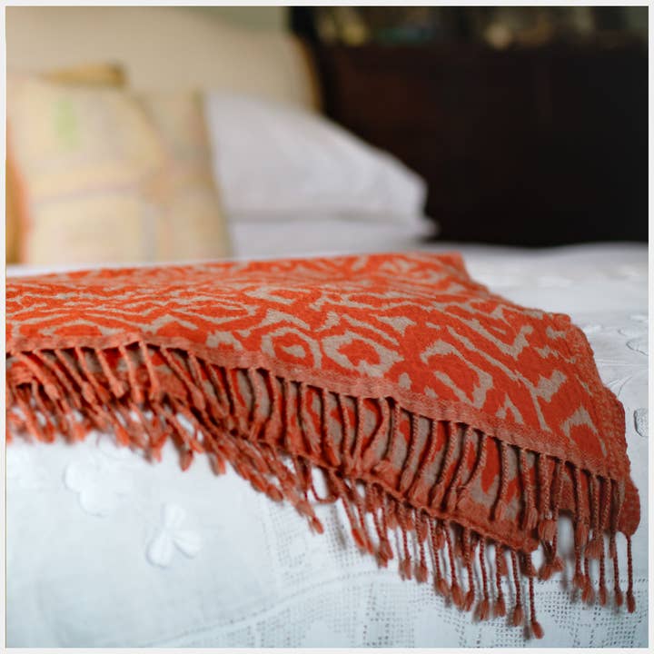 Amber Ikat Wool Throw for wholesale by FARO
