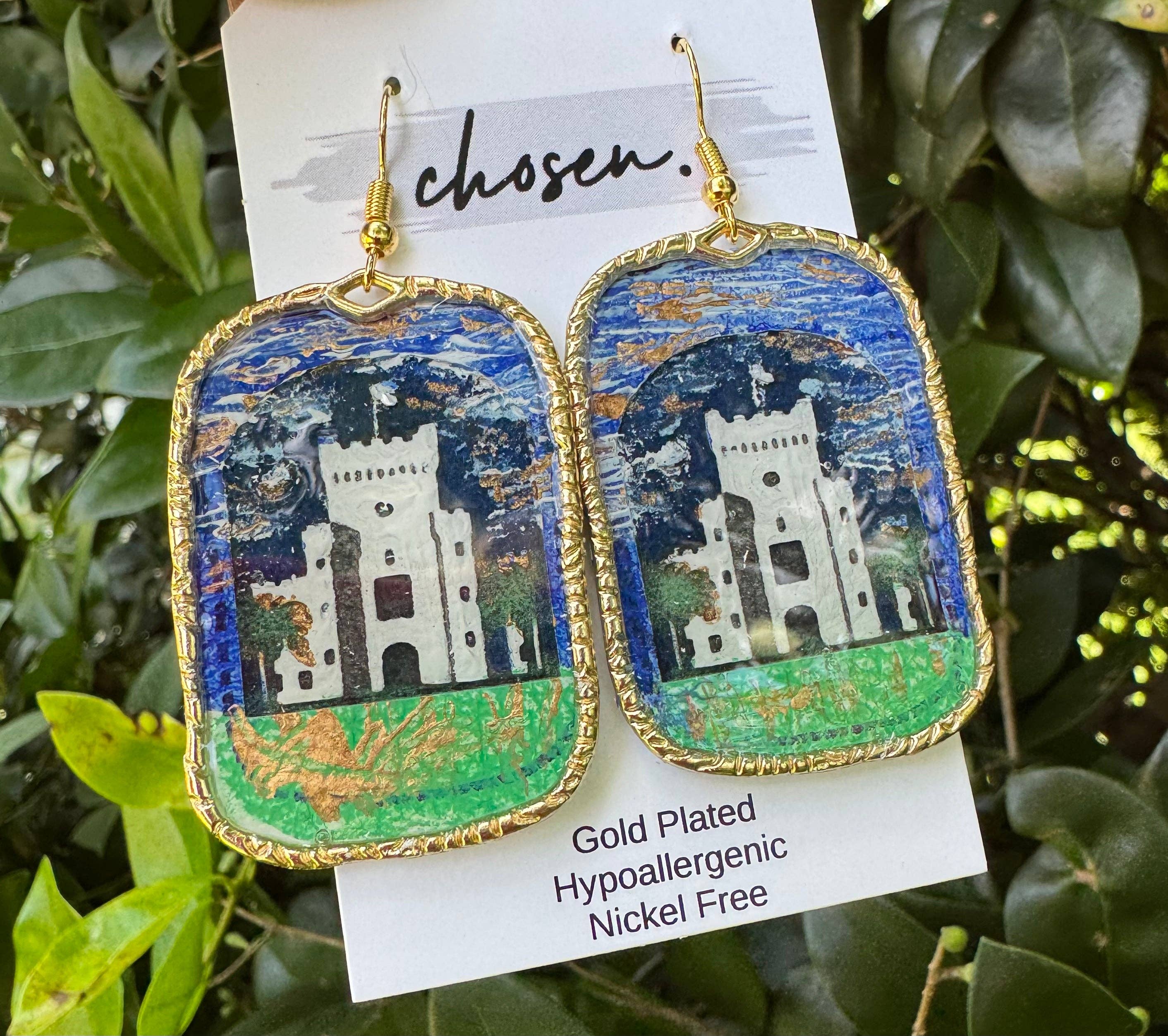Chosen - Wholesale Dangle Earrings - The Citadel Hand Painted Leather Earring Collection1