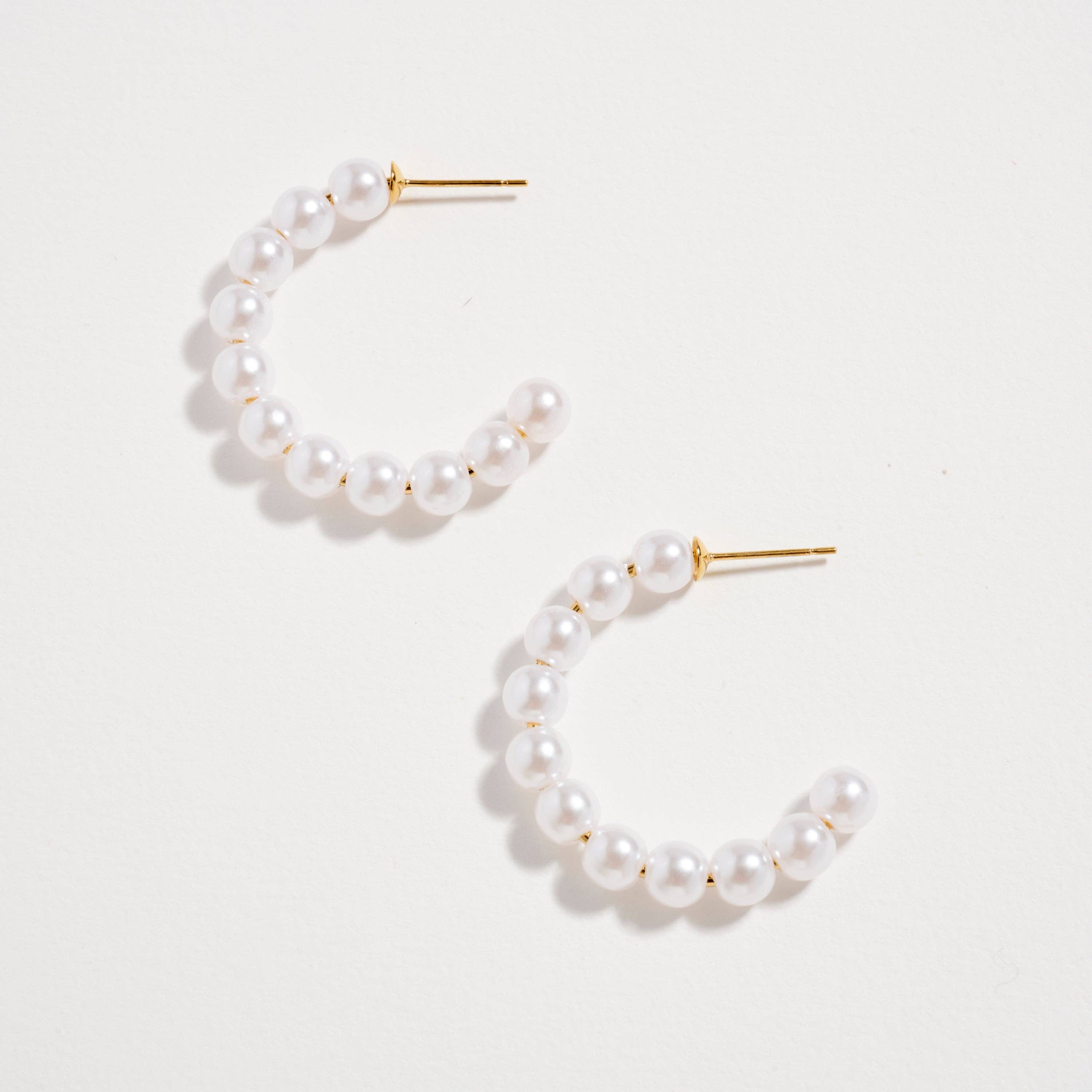 Frem - Wholesale Hoop Earrings - Stainless Steel Pearl Hoop Earrings – Hypoallergenic & Tarnish Free13