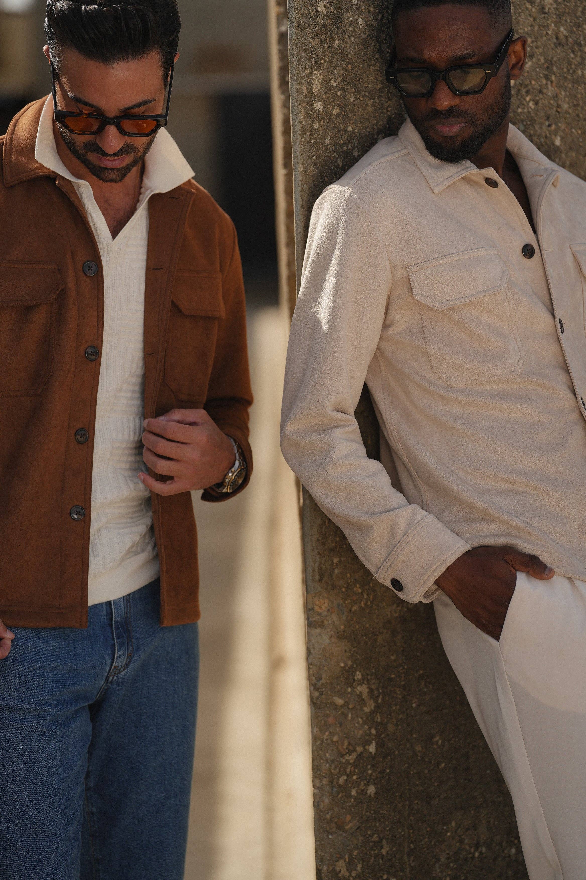 DONATO - Wholesale Shirt Jacket/Shacket - Men's - CAMEL SUEDE OUTERSHIRT8