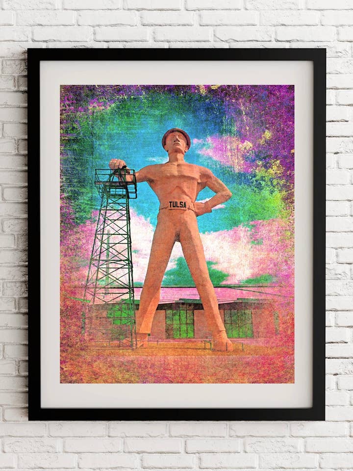 11x14 Tulsa, Oklahoma Tulsa Driller for wholesale by Lone Chimney Mercantile