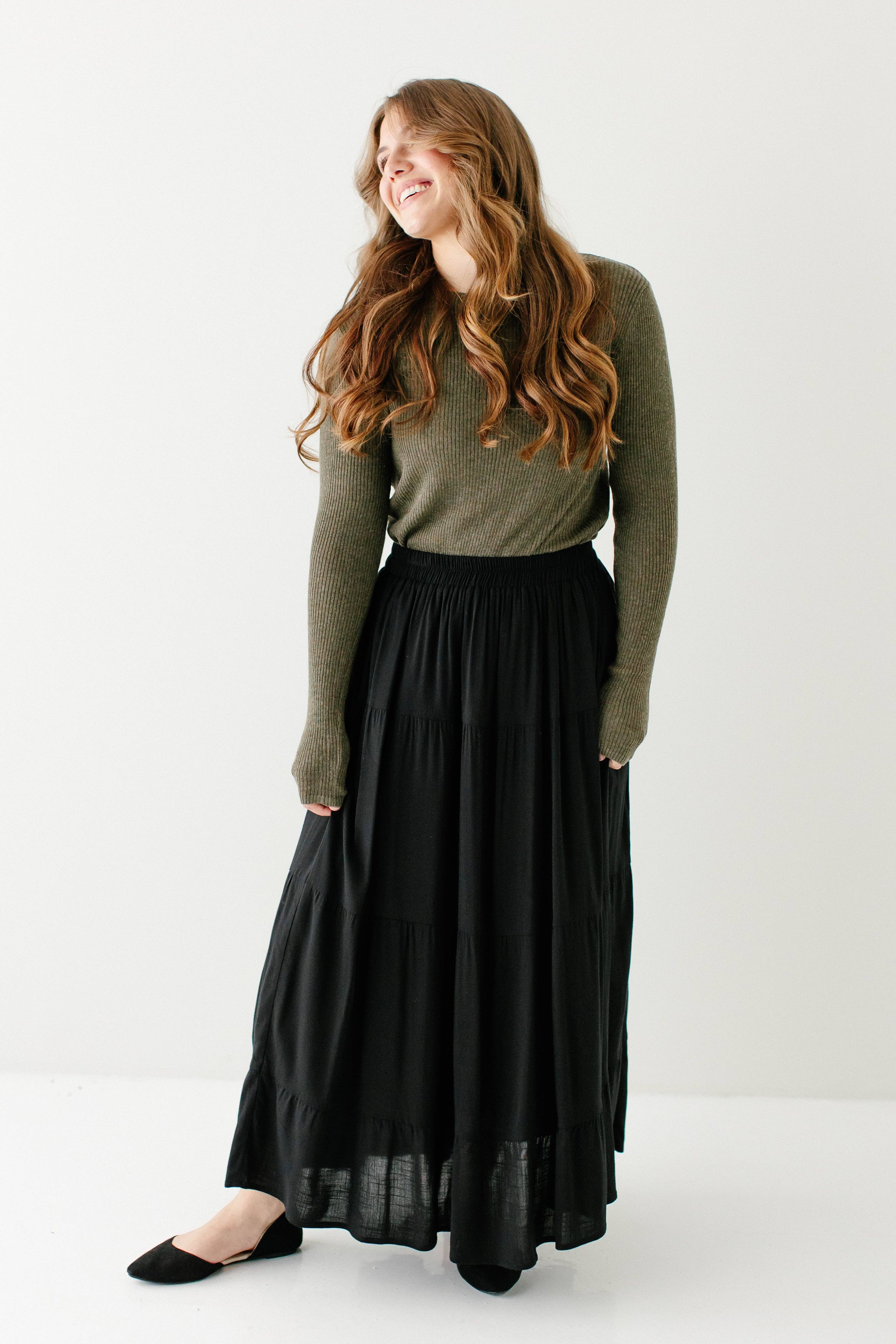 The Main Street Exchange - Wholesale Skirt - Women's - 'Addison' Tiered Maxi Skirt1