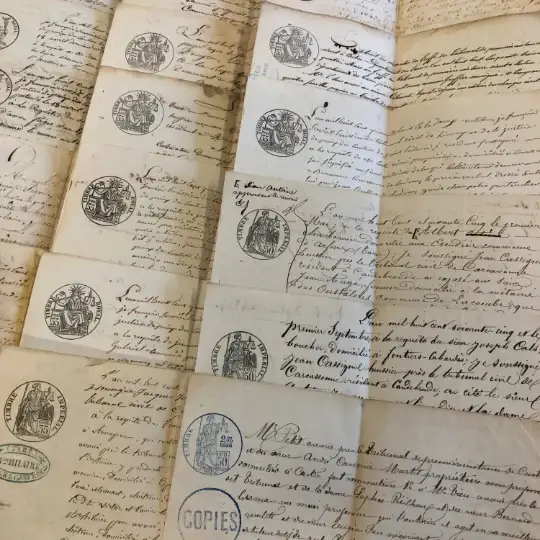 Monahan Papers - Wholesale Craft Supplies - STUNNING Antique French Script Document Page1