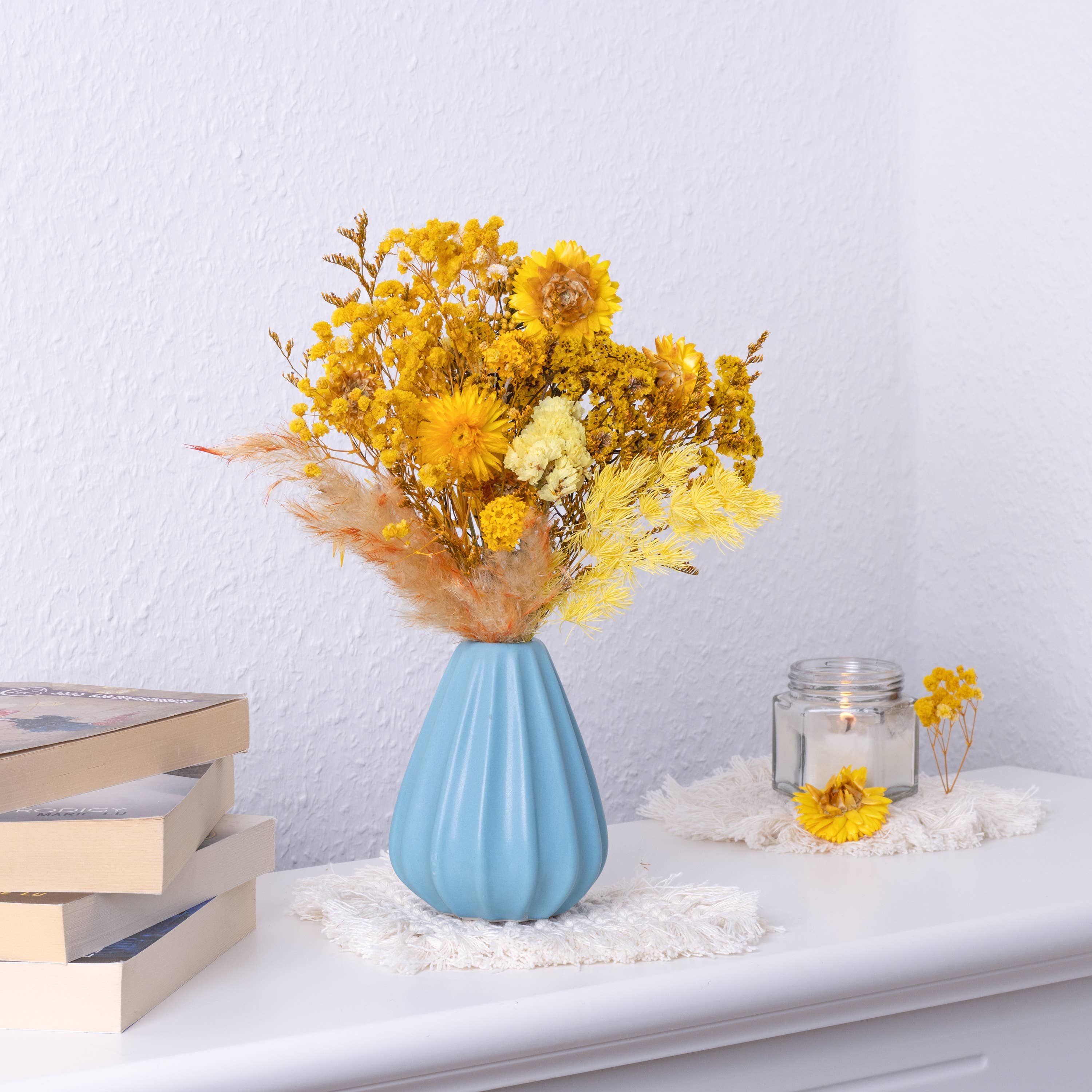 Kunstharz.Art - Vente Fleur séchée/pressée - Boîte à fleurs séchées Coffret cadeau Mix Flowers DIY Deco Boho Set3