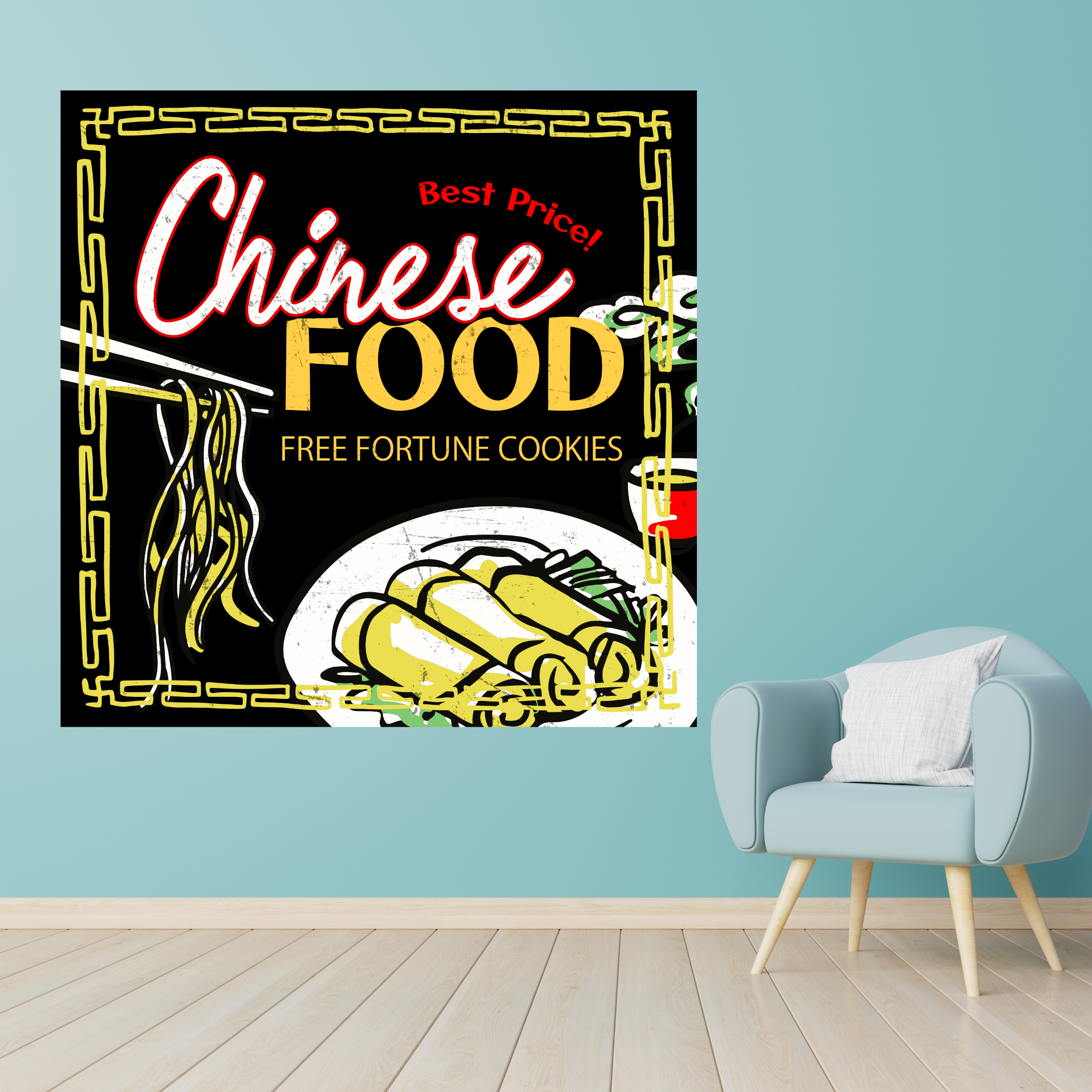 Glow Neon - Wholesale Sign - Chinese Food Print Metal Sign, Chinese Restaurant Retro Deco2
