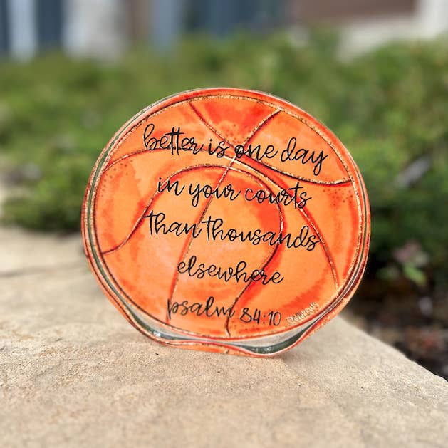 Basketball Acrylic Art Block for wholesale by Casey Andrews Art