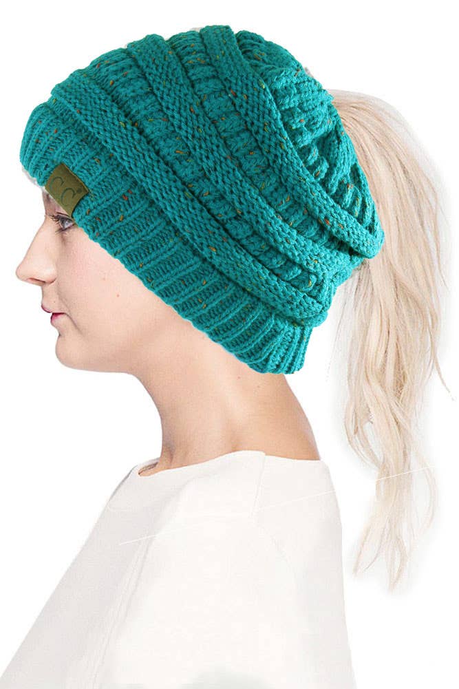 Hana - Wholesale Beanie - Women's - C.C Confetti Ponytail Messy Bun Beanie23