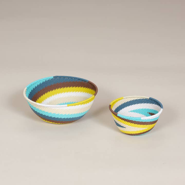 AS'ART a sense of crafts - Wholesale Decorative Plate/Dish/Bowl - Braided telephone wire bowl, Mix&Glow colors14