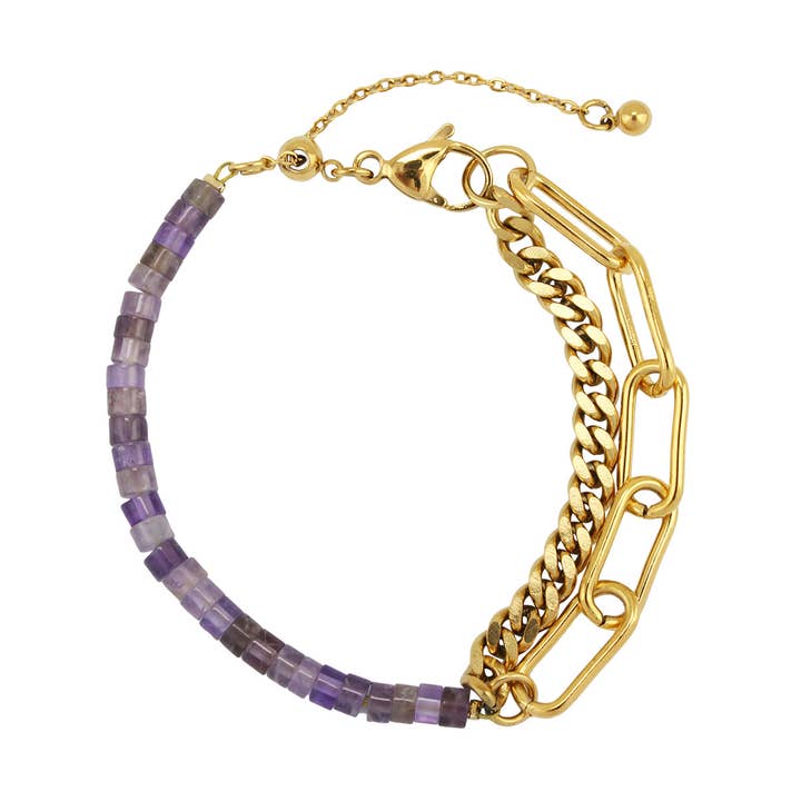 Taylor halv kæde halv Beaded armbånd for engroshandel hos REBL Jewelry