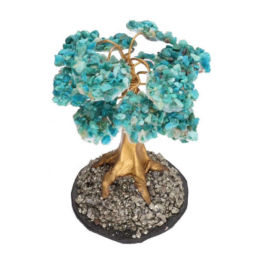 Vives de la Cortada S.L - Wholesale Spiritual Stone/Crystal - Crisocola Mini Tree with Pirita Base2