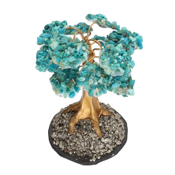 Vives de la Cortada S.L - Wholesale Spiritual Stone/Crystal - Crisocola Mini Tree with Pirita Base2