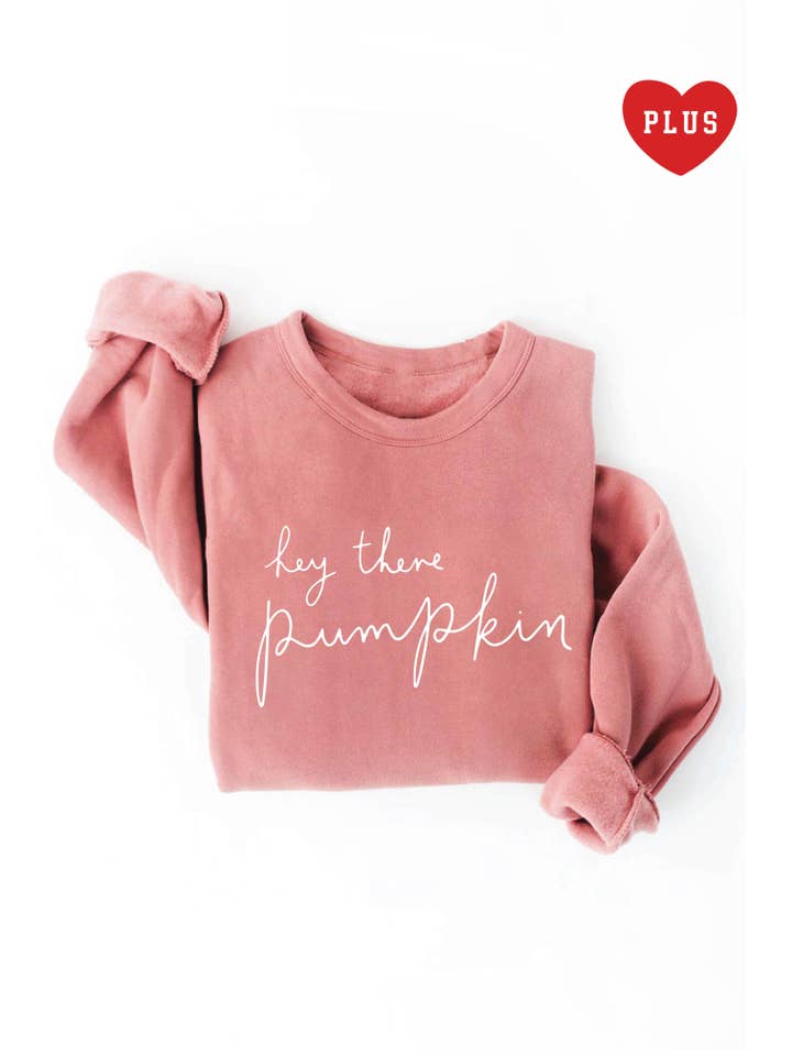 OAT COLLECTIVE - Wholesale Graphic Sweatshirt - Women's - HEY THERE PUMPKIN Plus Graphic Sweatshirt4
