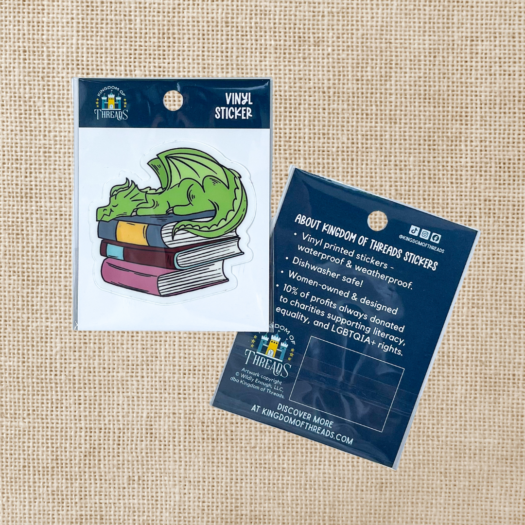 Kingdom of Threads - Wholesale Sticker - Stack of Navarre Library Scribe Books Sticker | Fourth Wing2