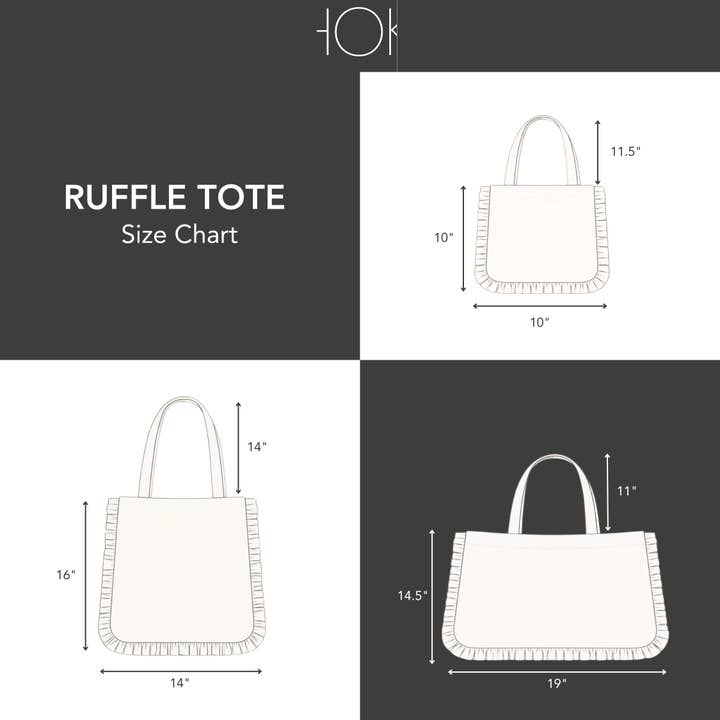 House of Kraft - Wholesale Tote Bag - Women's - Canvas Ruffle Tote | Canvas Tote Bag | Unbranded Canvas Tote12