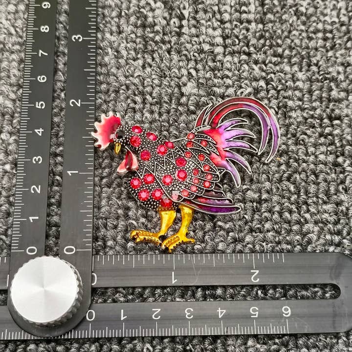 Mio Queena - Wholesale Brooch - Colored Rhinestone Enamel Rooster Brooch3