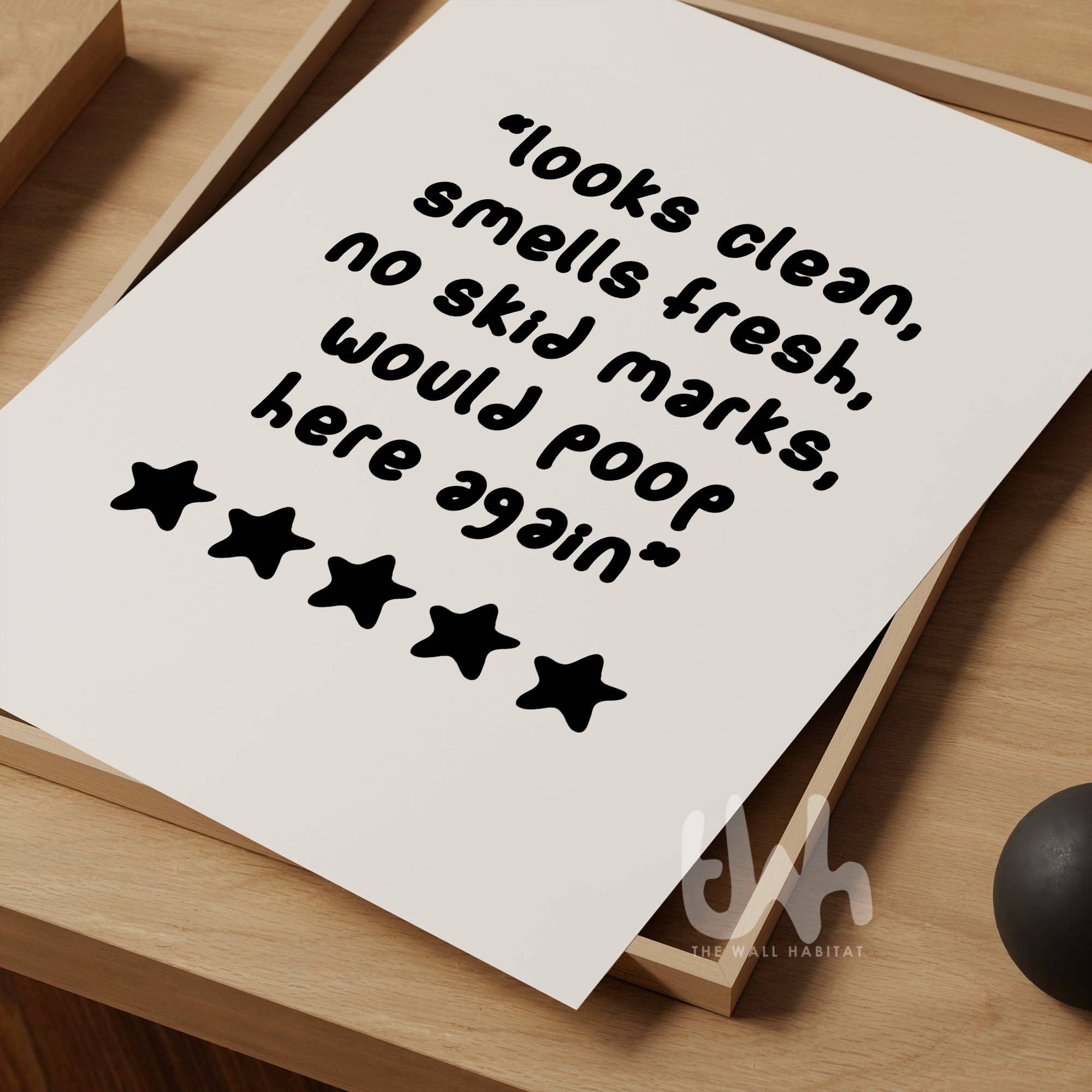 THE WALL HABITAT - Wholesale Bathroom Sign - Black and White Bathroom Pictures - Would Poop Here Again3