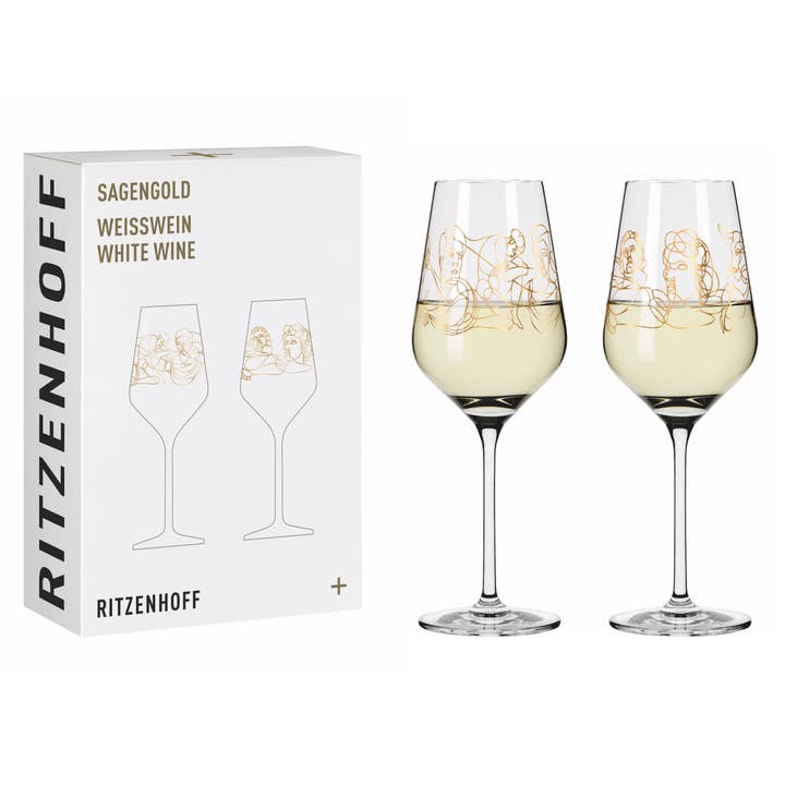 Sagengold white wine glass (set of 2) for wholesale by Ritzenhoff