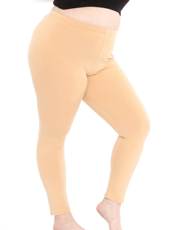 Kvinders plus size fuldlængde bomuldsleggings for engroshandel hos Stretch Is Comfort
