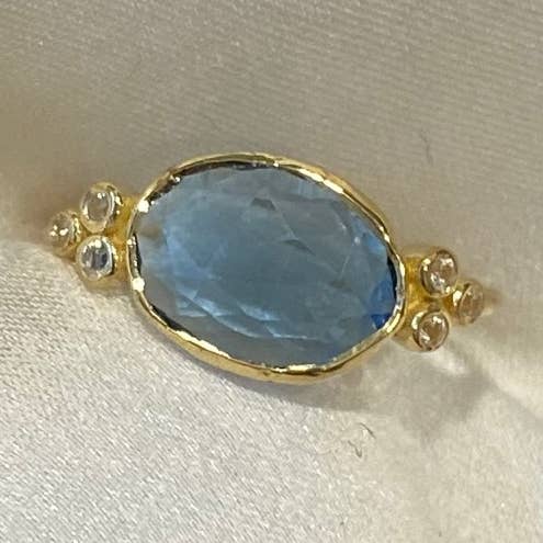 Anel banhado a ouro e topázio - Hermitage por atacado de Sophie Deschamps Bijoux