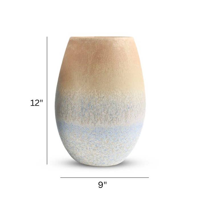 OMBRE Grande vaso oblungo in ceramica - Centrotavola - Estetica da spiaggia - Coastal Chic - Stile Boho - Eclettico - in vendita all'ingrosso su Faire