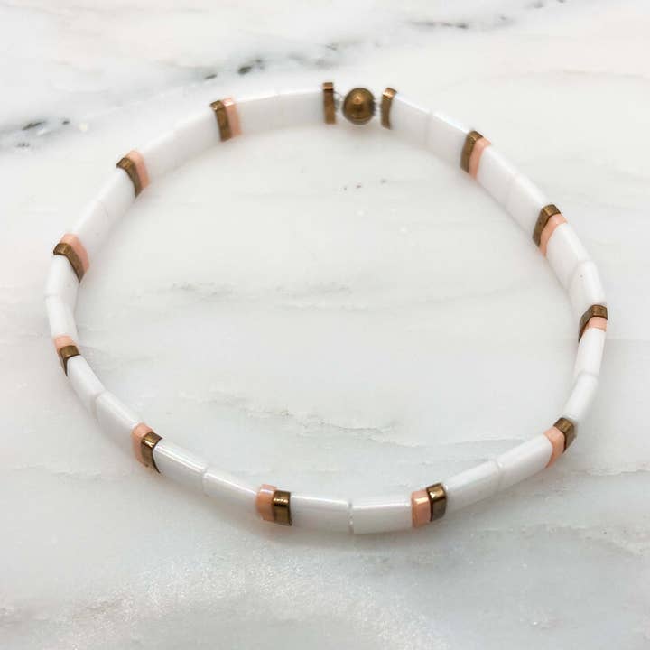 Pulsera de cuentas Miyuki Tila hecha a mano Tally-Ho para venta al por mayor de Libbies Bracelets