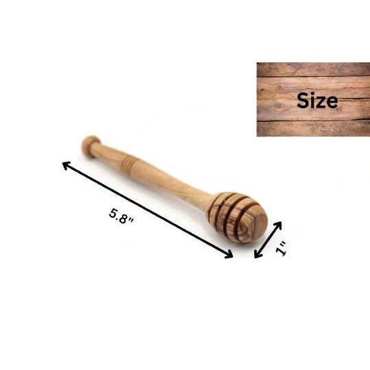 Bearthy - Wholesale Honey Dipper - Mediterranean Olive Wood Honey Dipper & Server Gift