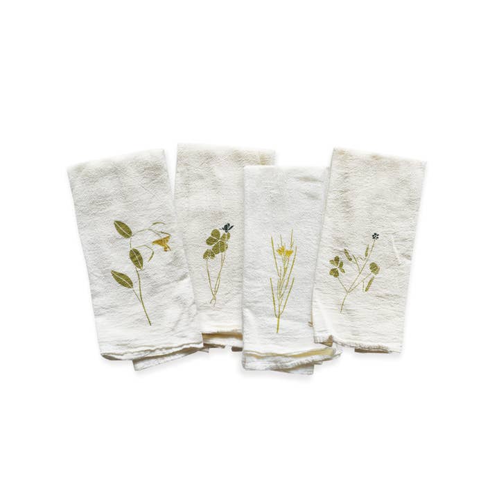 June & December - Wholesale Dinner & Cloth Napkin - Exploding Seed Pods Napkins / Set of 4