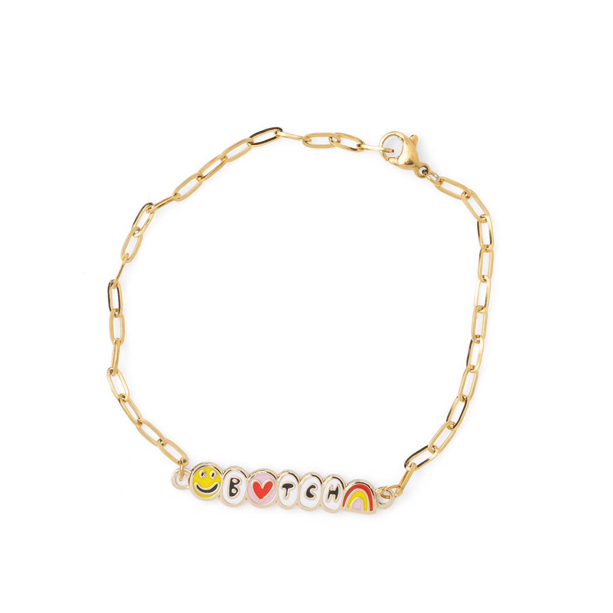 Yellow Owl Workshop – wholesale Berlockarmband – B* TCH armband - 18k guld förgylld emalj svärordsmycken