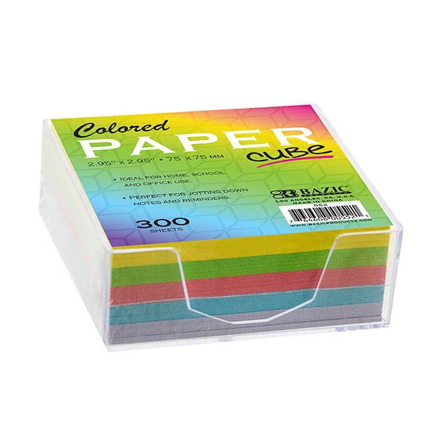 75mm x 75mm Color Paper Cube for wholesale by Luna Office Supply - Everyday Essential