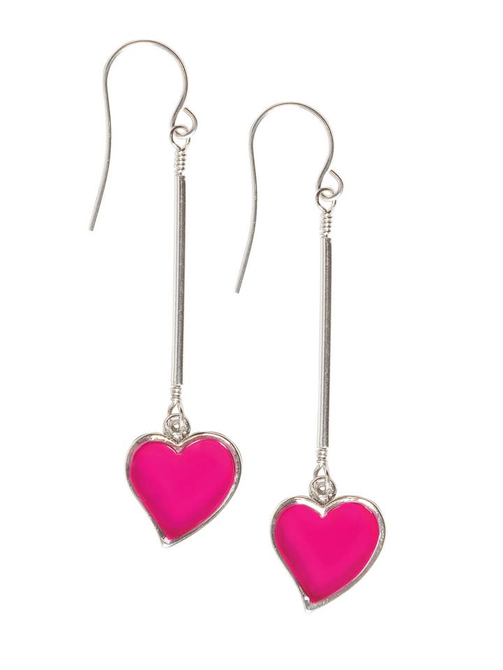 Hjärta Magenta Örhängen för wholesale av Shari Dixon