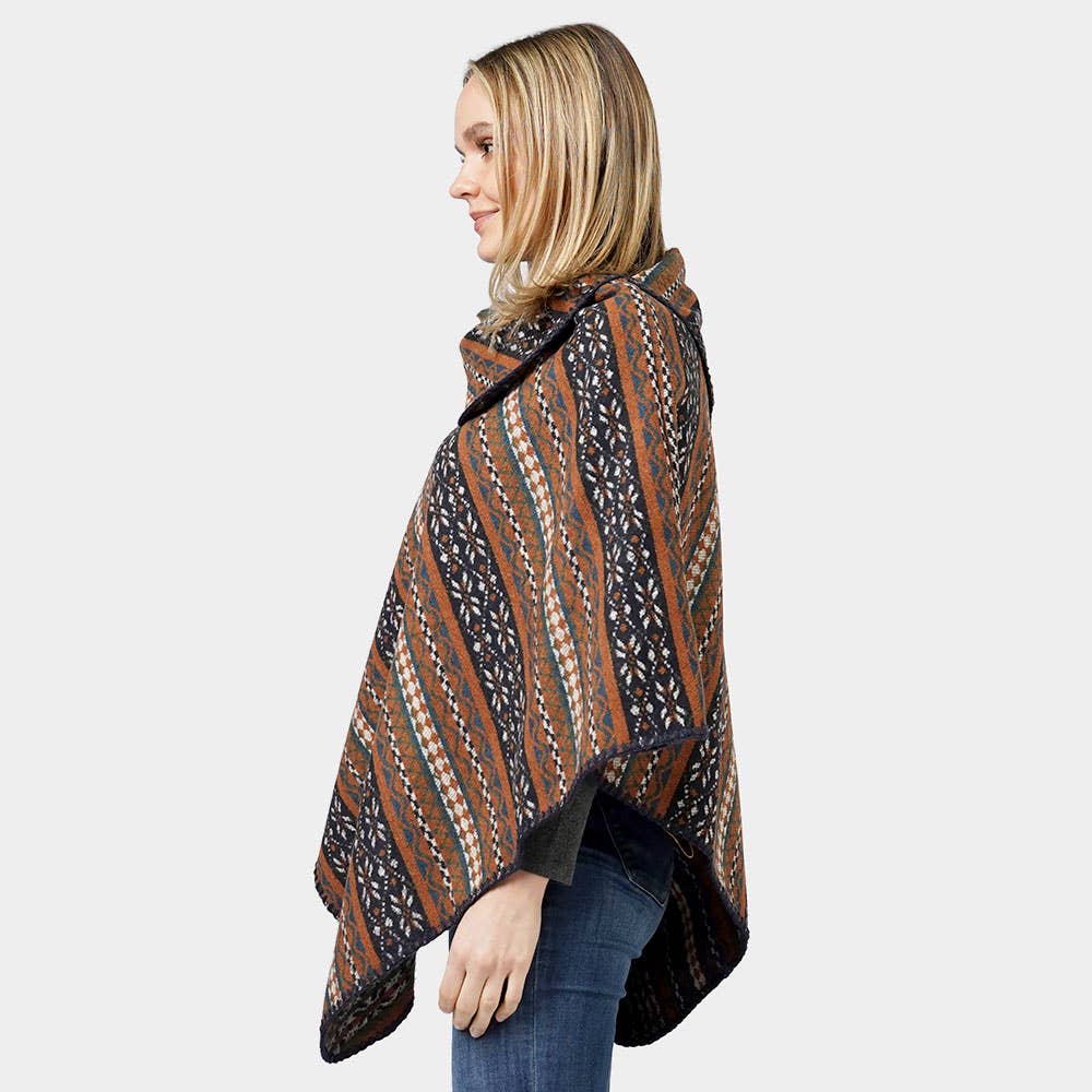 Sensibling Corp. - Wholesale Poncho - Women's - Ethnic Patterned Poncho7