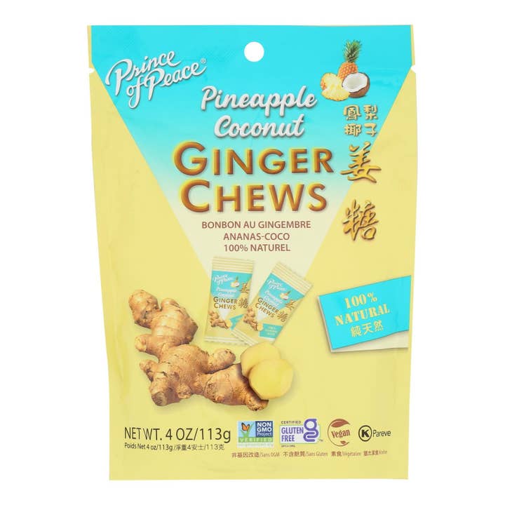 Everyday Supply Co - Wholesale Fruit Snacks - Prince Of Peace - Ginger Chews Pineap Cnut - EA of 1-4 OZ