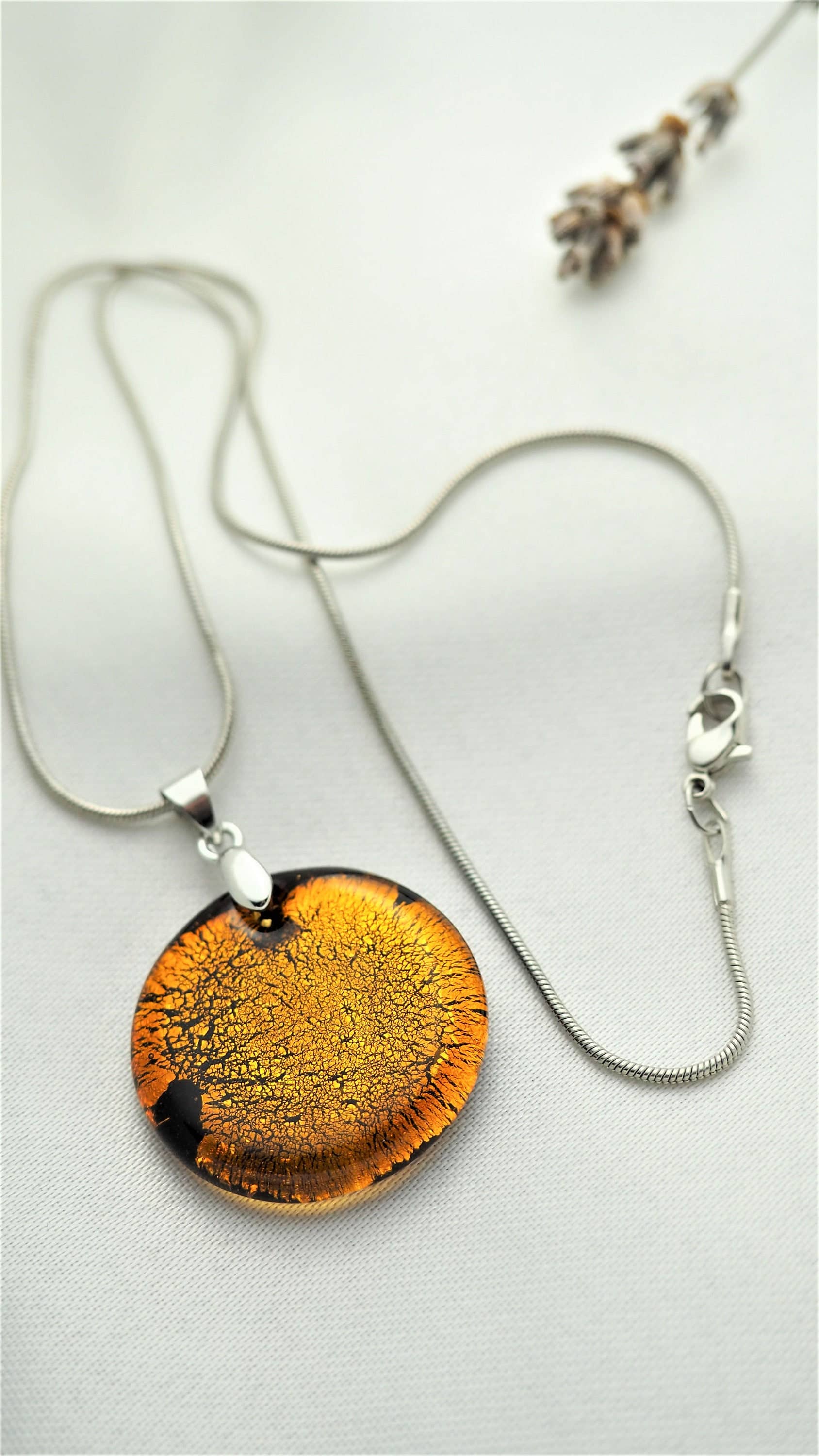 Drusilya Glass Art - Wholesale Pendant/Charm Necklace - Antares Necklace Handmade Murano Glass Jewelry Lampworking7