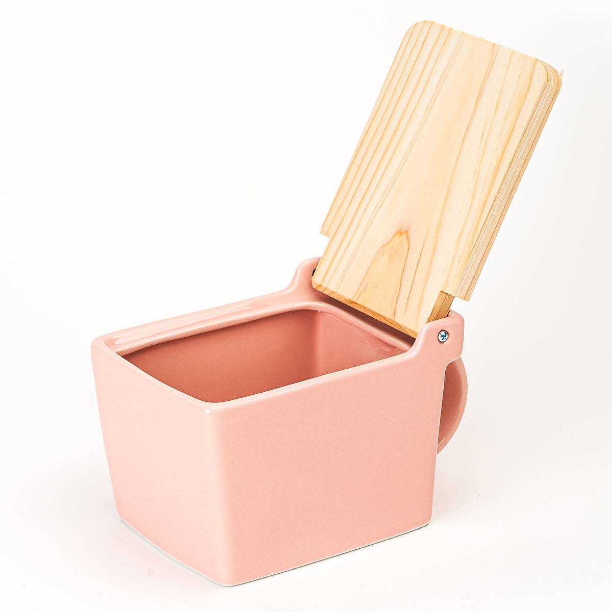 ZERO JAPAN USA - Wholesale Salt & Pepper Shaker Set - Bee House Ceramic Salt Box With Wooden Lid - Pink2