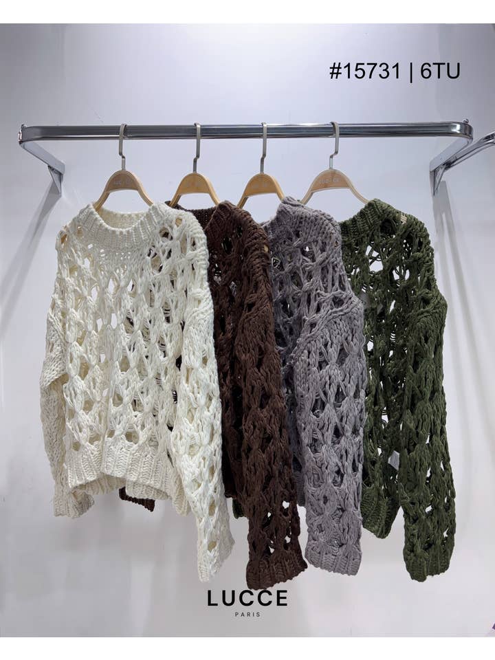 LUCCE - Wholesale Knit Sweater - Women's - Hole sweater - PU157311
