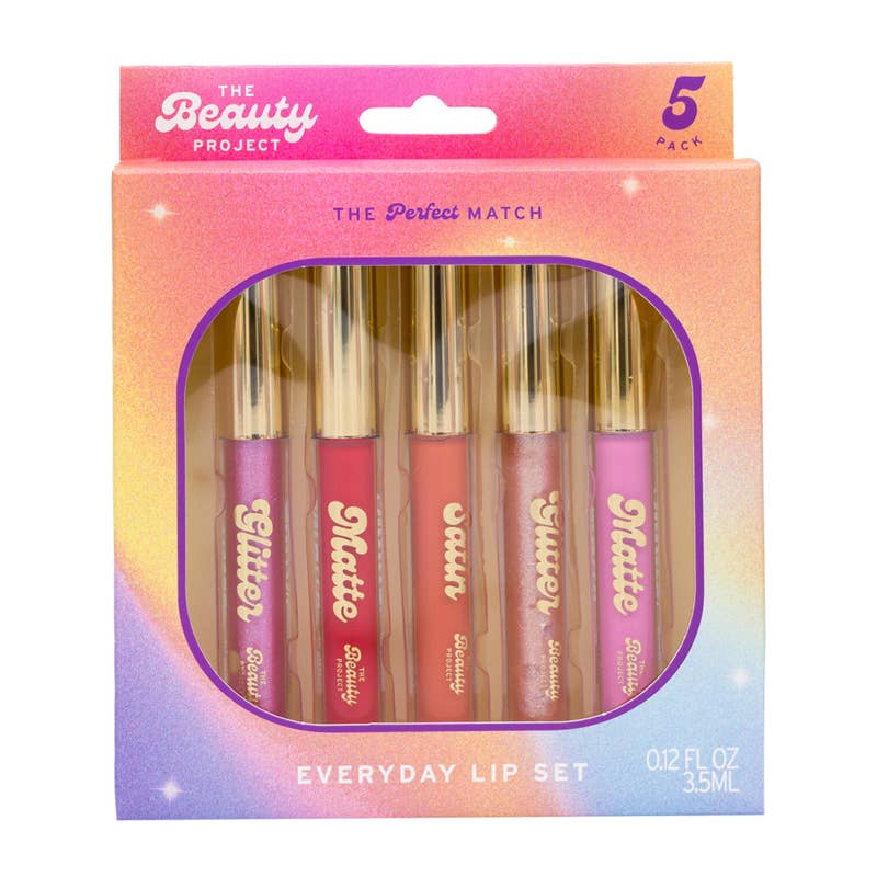 Deluxe Import Trading - Wholesale Lip Gloss - The Beauty Project Everyday Lip Set 5pk Bright Shades0