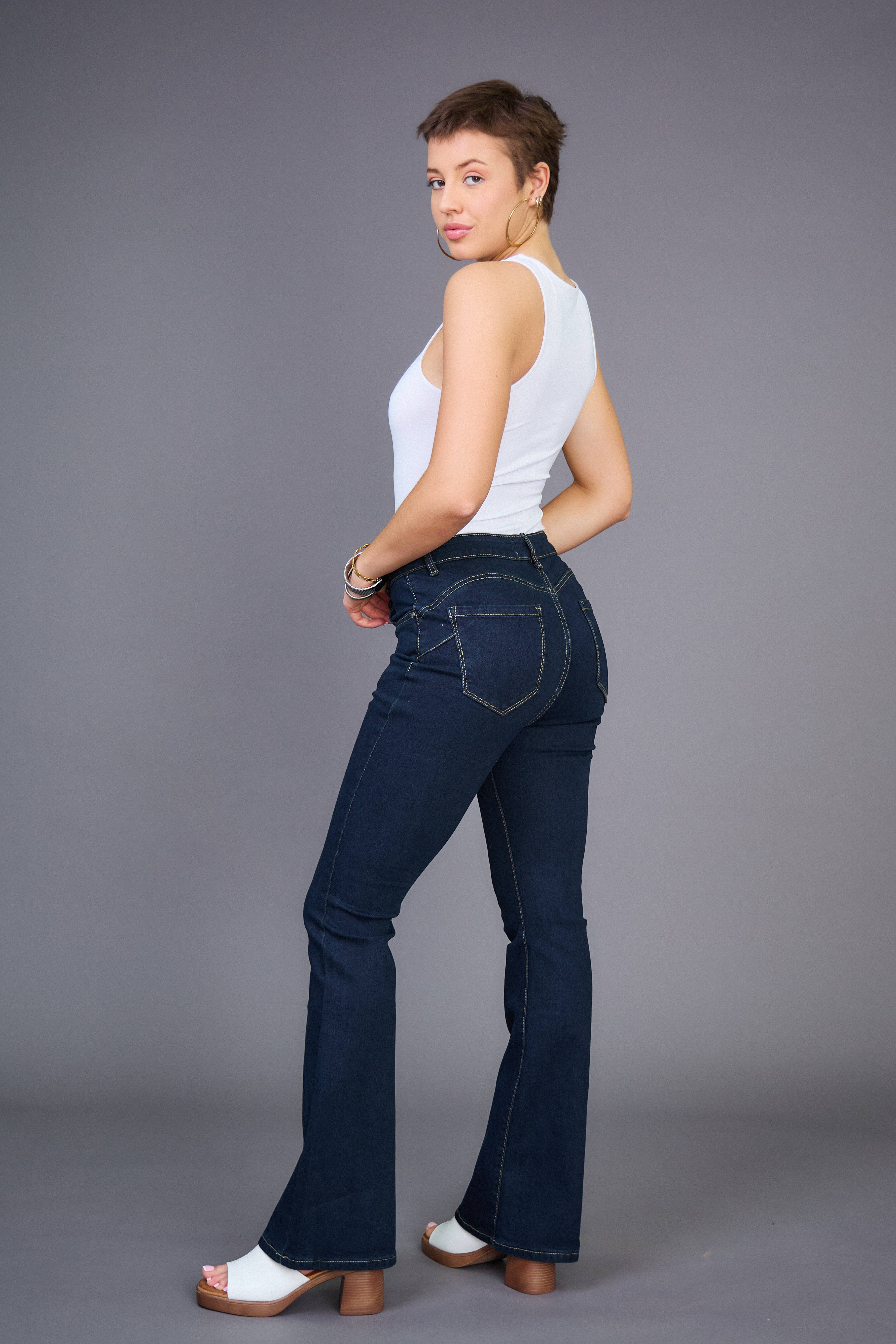 ANA & LUCY - Wholesale Jeans - Women's - Women's Flare Push-Up Jeans - ANA & LUCY3