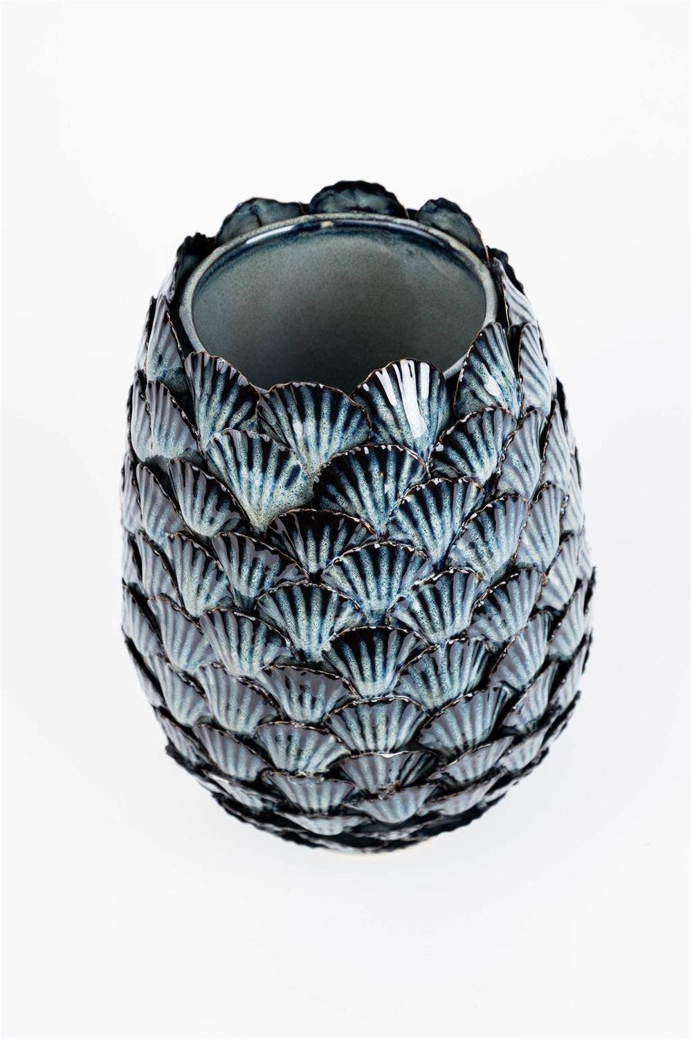 Audrey's Home & Gift - Wholesale Vase - Vase - Blue Hand Applied Seashells (PC)1