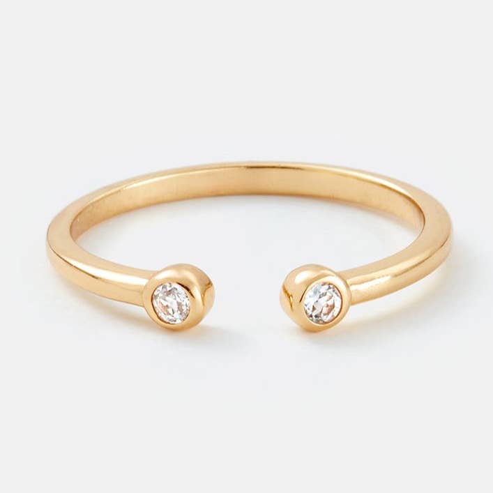 Offener Ring mit weißem Topas für den Großhandel von Sara Patino Jewelry