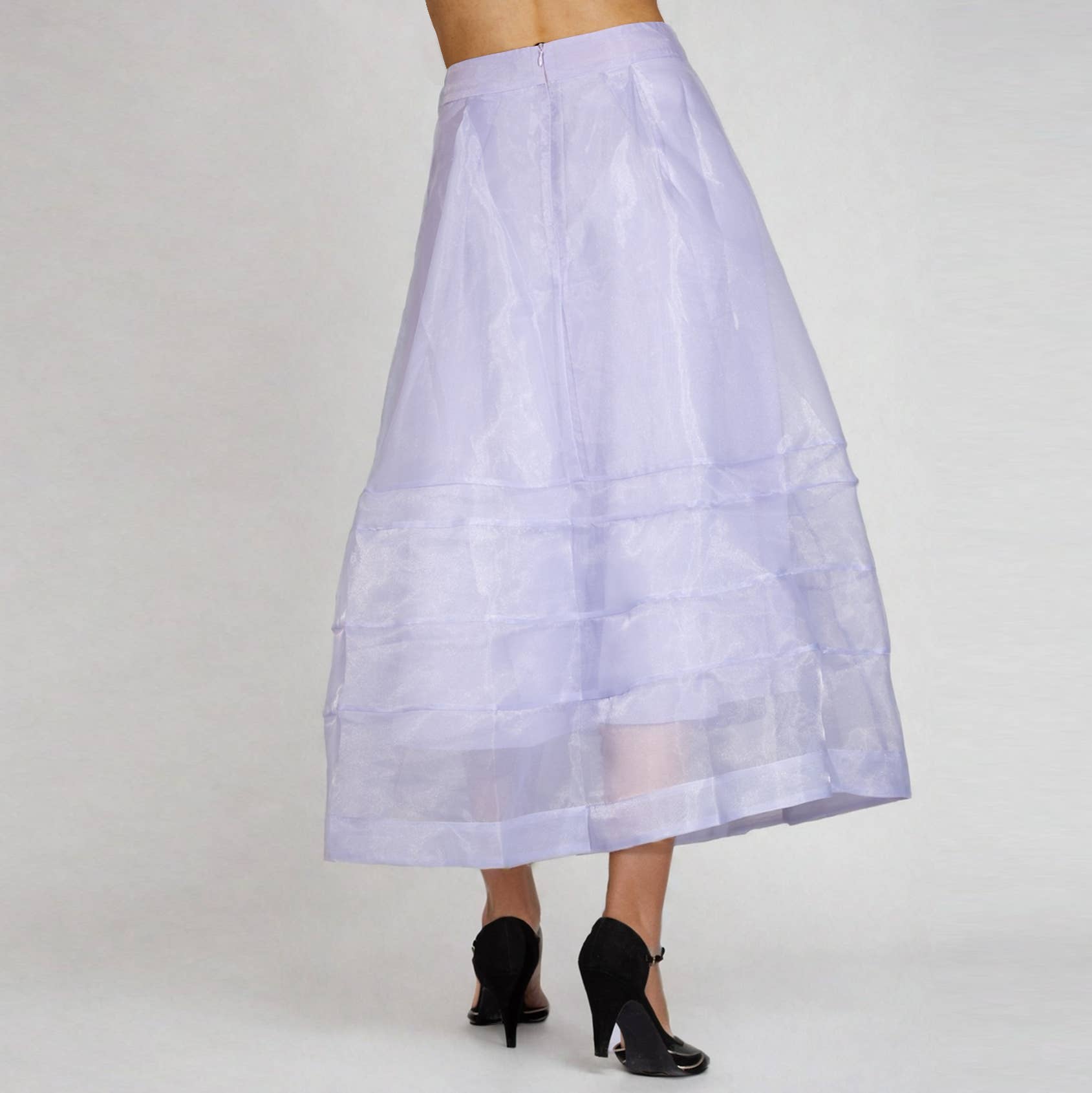 Azzurro Gonna svasata con pieghe orizzontali cucite a livelli in vendita all'ingrosso su Faire1