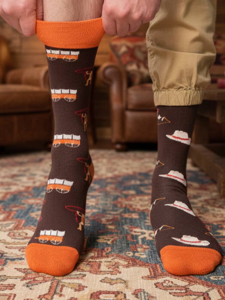 Friday Sock Co. - Wholesale Socks - Men's - Men's Retro Rodeo Mismatched Mid-Calf Socks 2