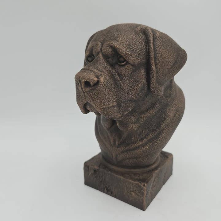 Buste af en Sankt Bernhard - hundebuste/statue - boligdekoration, gave til hundeelsker til ham eller hende, håndmalet ornament for engroshandel hos 3DijkstraFinds