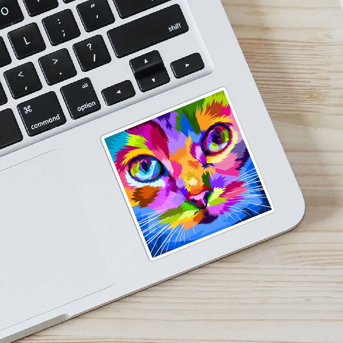 Coastal Creators of Connecticut - Wholesale Sticker - Colorful Pop Art Cat 3" Diecut Laptop Bottle Sticker1