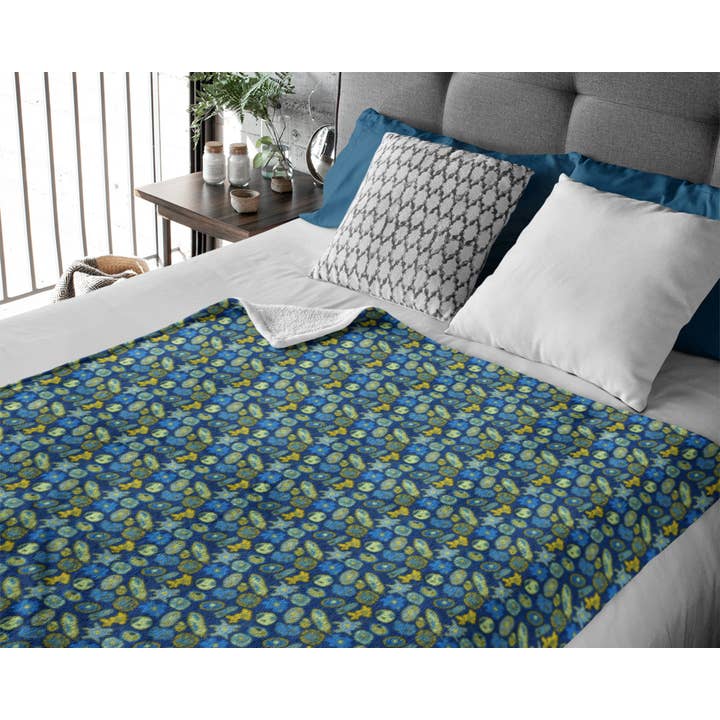 Personalized Microbes Throw Blanket, Science Home Decor for wholesale by Science & Snark