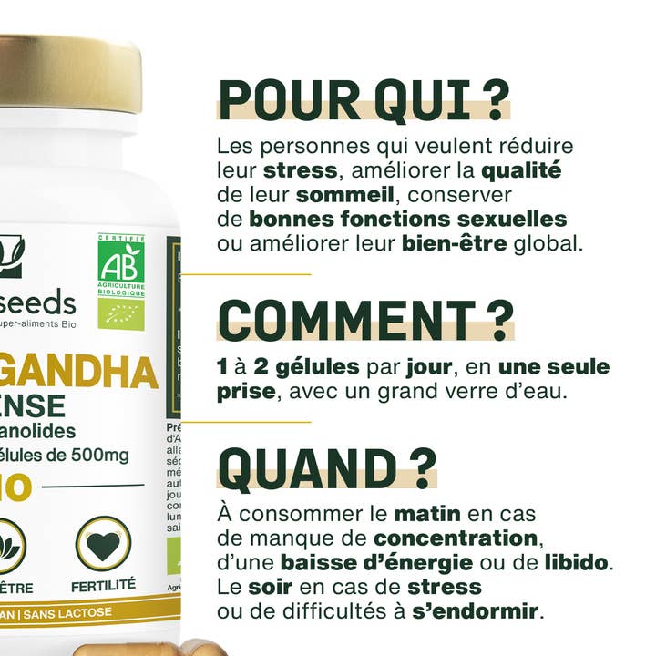 Amoseeds - Wholesale Oral Supplement/Vitamin - Organic Ashwagandha KSM-66™, 5% Withanolides | 60 Softgels3